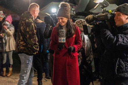 Wejście na żywo do telewizji z wiślańskiego rynku